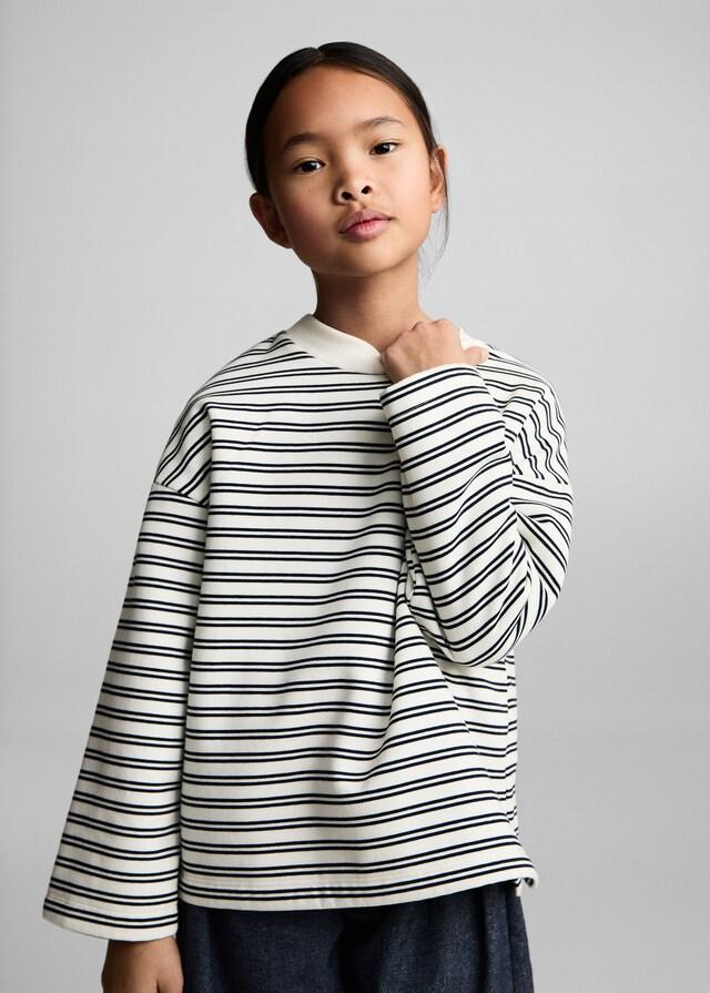 Mango Gestreiftes Baumwoll-Sweatshirt