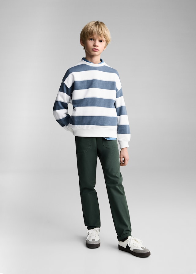 Mango Gestreiftes Baumwoll-Sweatshirt