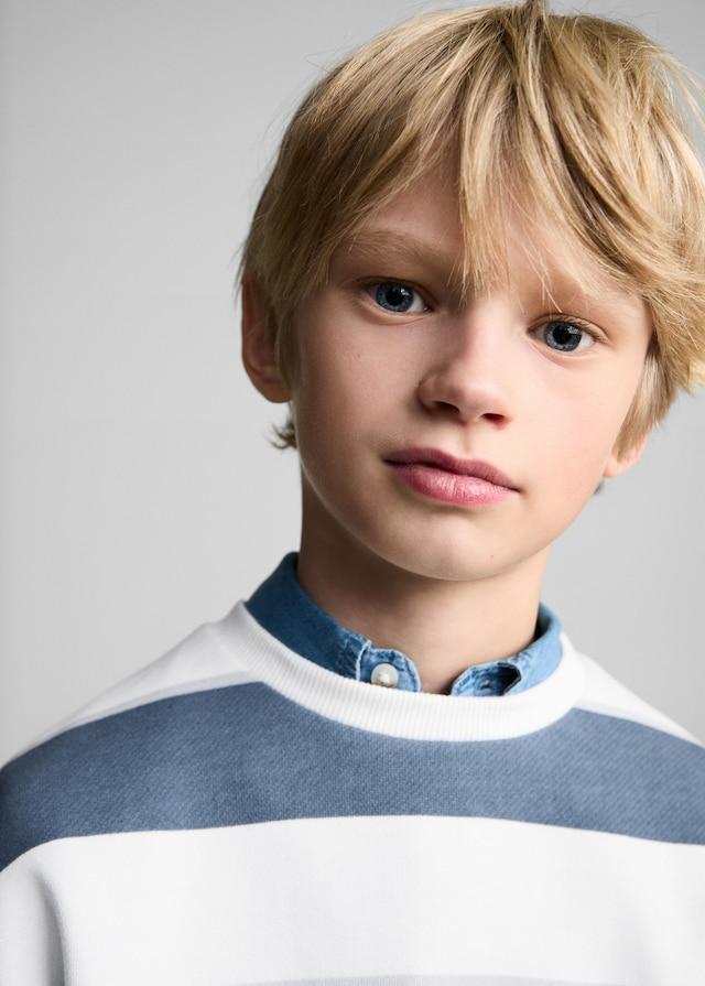 Mango Gestreiftes Baumwoll-Sweatshirt