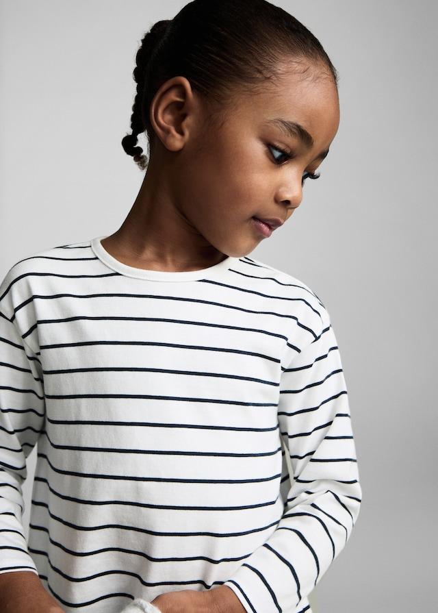 Mango Gestreiftes Baumwollkleid