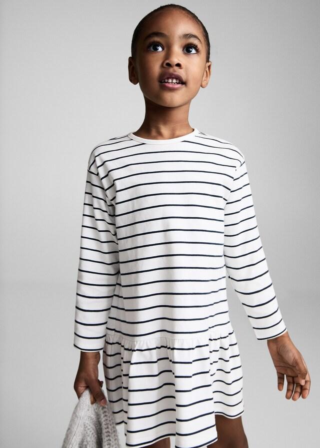 Mango Gestreiftes Baumwollkleid