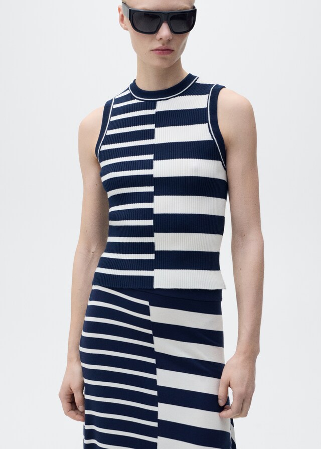 Mango Gestreiftes Jersey-Top