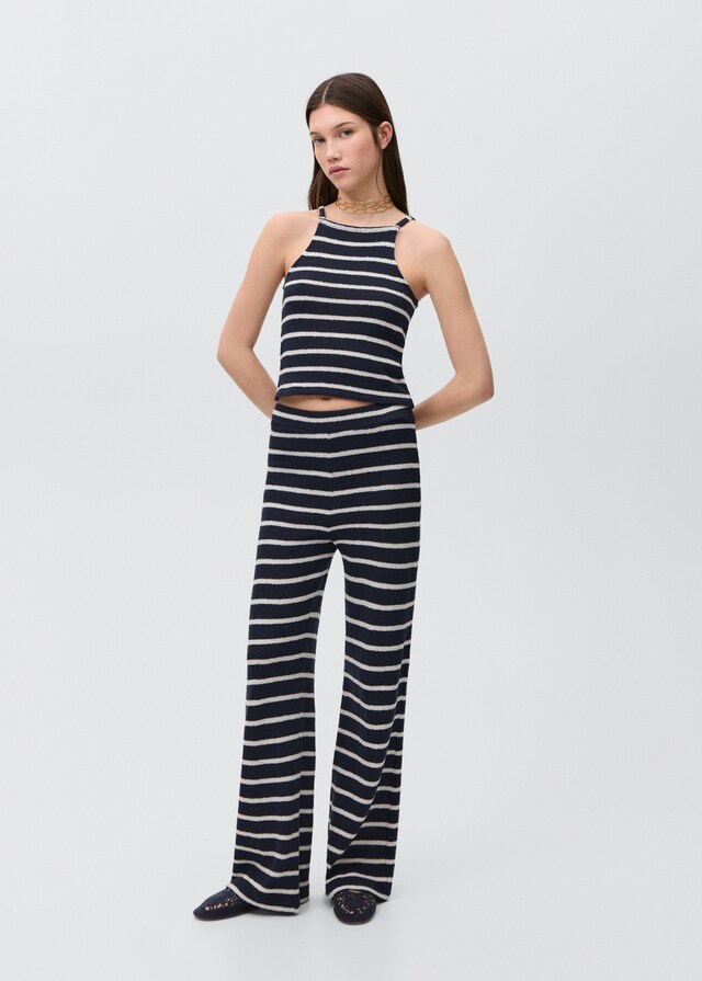 Mango Gestreiftes Neckholder-Top