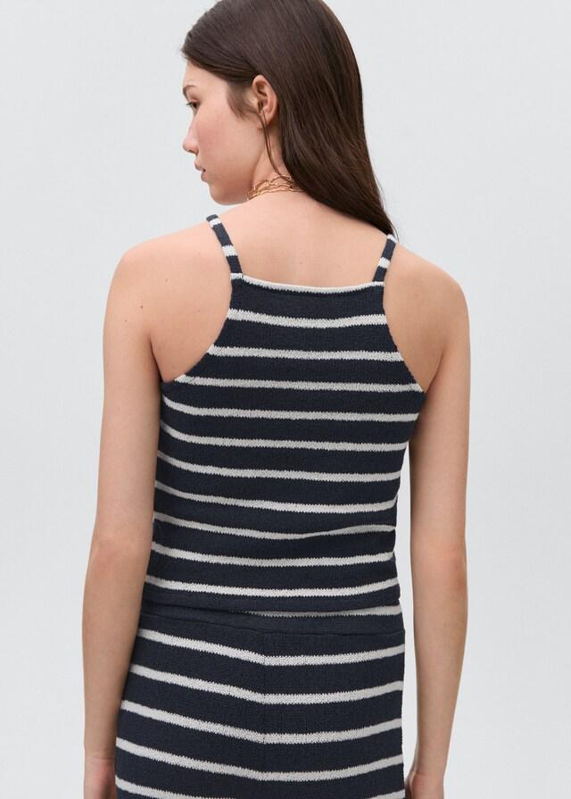 Mango Gestreiftes Neckholder-Top