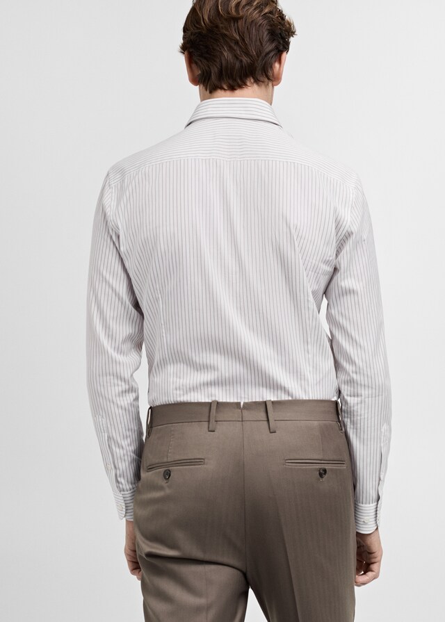 Mango Gestreiftes Oberhemd Aus 100 % Baumwolle