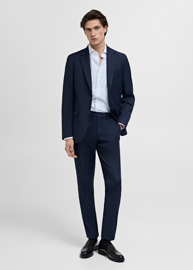 Mango Gestreiftes Oberhemd Mit Kontrastkragen