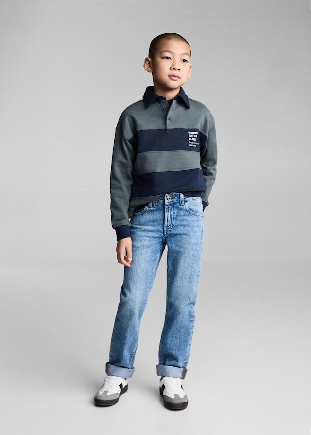 Mango Gestreiftes Polo-Sweatshirt