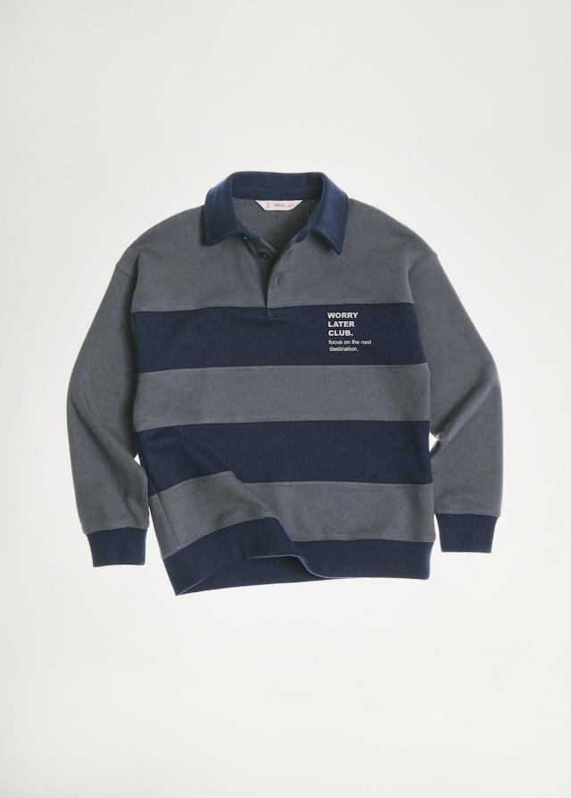 Mango Gestreiftes Polo-Sweatshirt