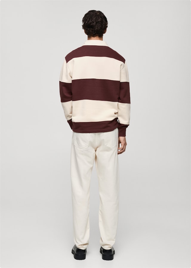 Mango Gestreiftes Polo-Sweatshirt Aus Baumwolle