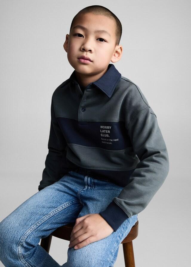 Mango Gestreiftes Polo-Sweatshirt