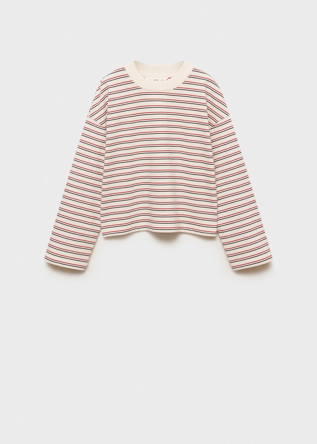 Mango Gestreiftes Shirt Mit Aufdruck