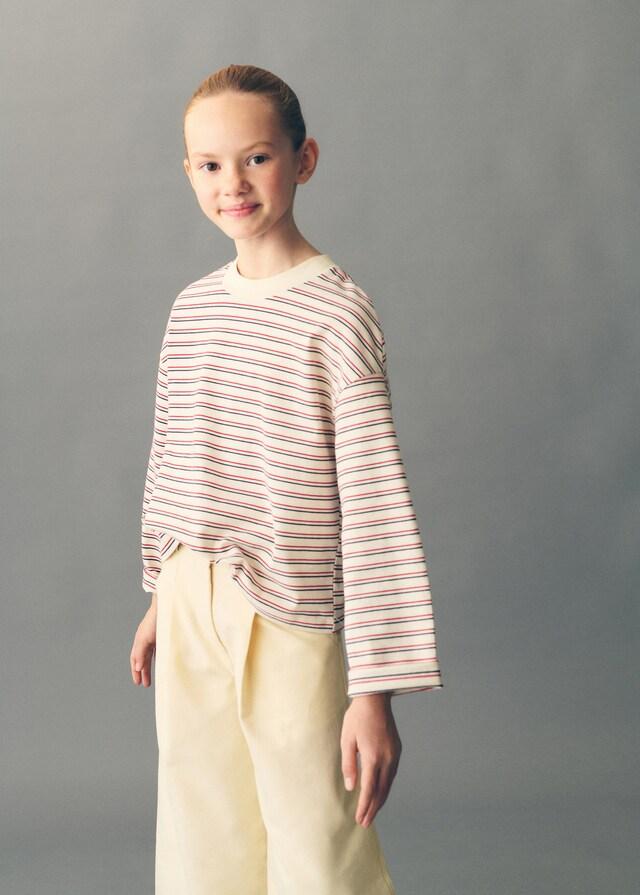 Mango Gestreiftes Shirt mit Aufdruck