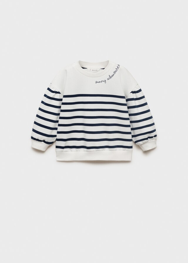 Mango Gestreiftes Sweatshirt Mit Text