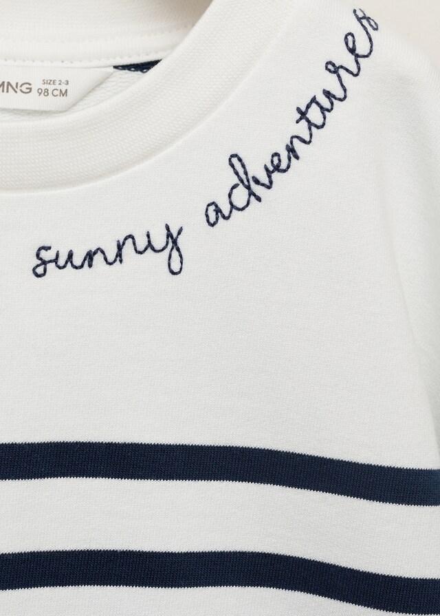 Mango Gestreiftes Sweatshirt Mit Text