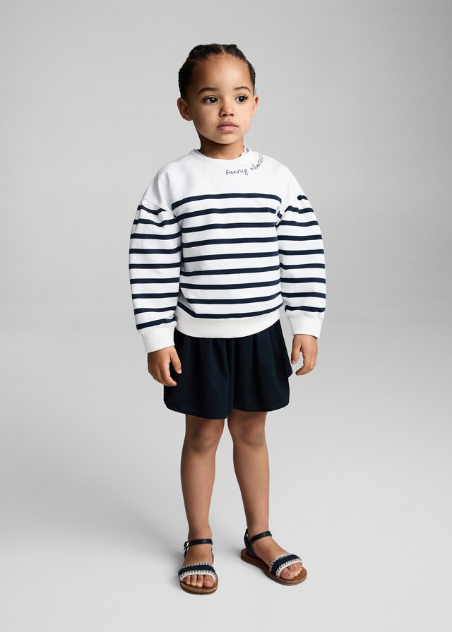 Mango Gestreiftes Sweatshirt mit Text