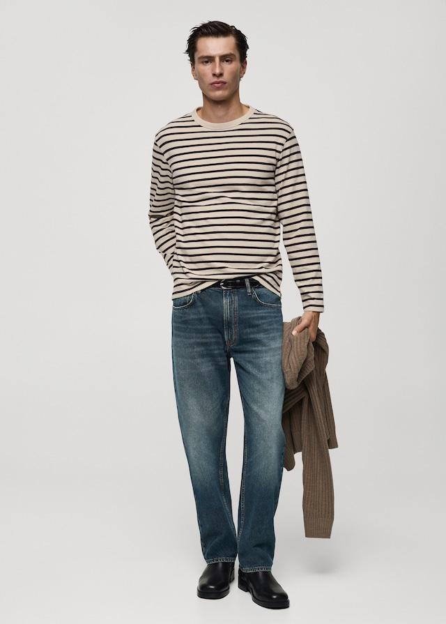 Mango Gestreiftes T-Shirt Aus 100 % Baumwolle