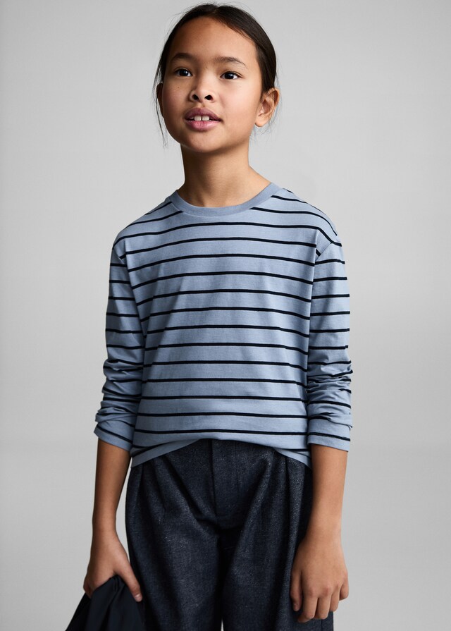 Mango Gestreiftes T-Shirt aus 100 % Baumwolle