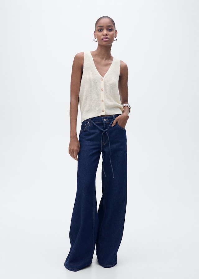 Mango Grobstrickweste Mit Knöpfen