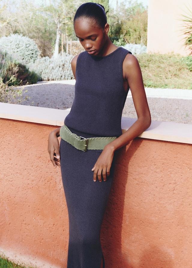 Mango Gürtel Aus Rauleder