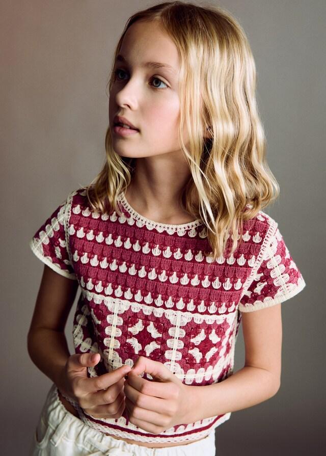 Mango Häkel-Top in Cropped-Länge