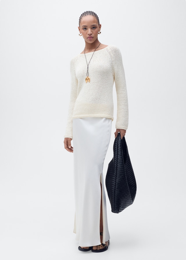 Mango Häkelpullover Mit Rundhals