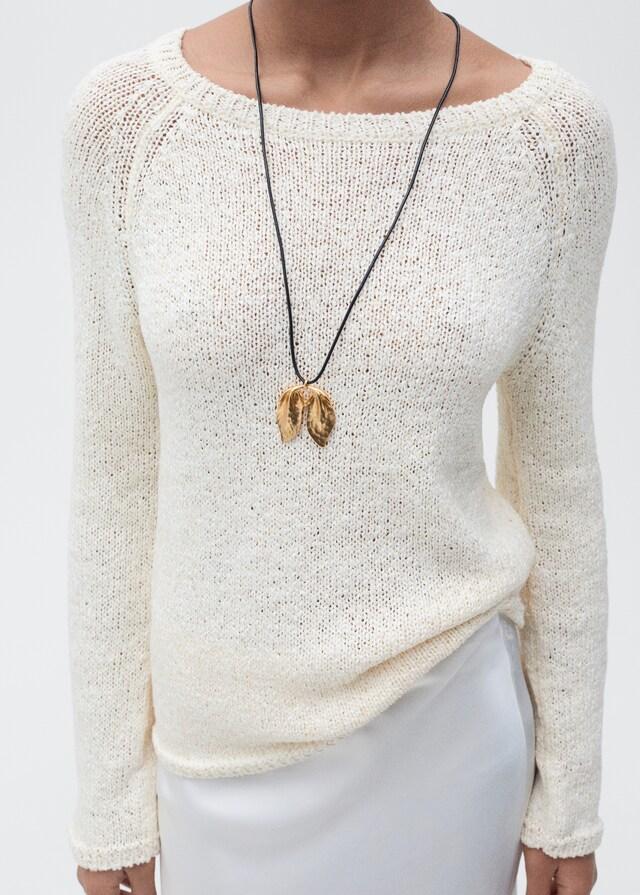 Mango Häkelpullover mit Rundhals