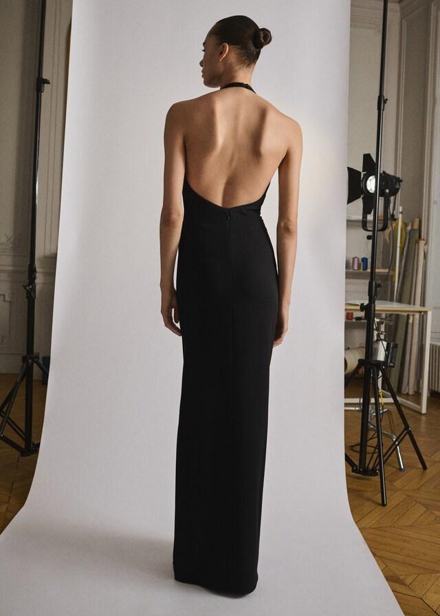 Mango Halterkleid Mit Blumenschmuck