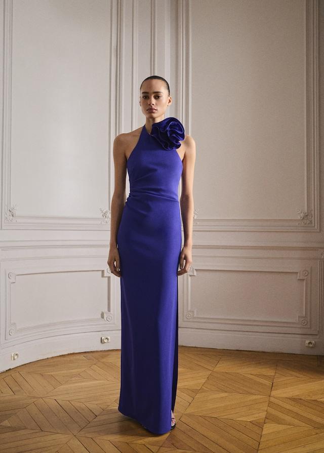 Mango Halterkleid Mit Blumenschmuck