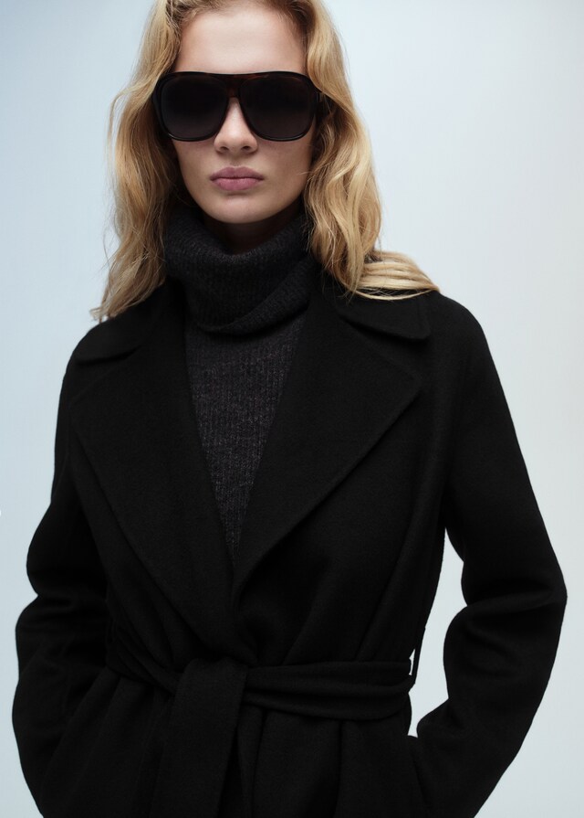 Mango Handmade Mantel mit Gürtel