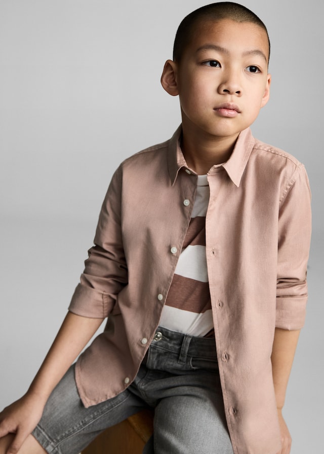 Mango Hemd Aus Baumwolle Mit Leinen