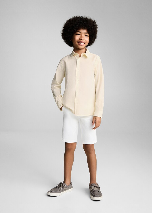 Mango Hemd Aus Baumwolle Mit Leinen