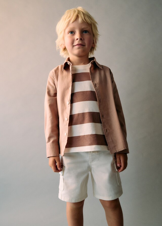 Mango Hemd aus Baumwolle mit Leinen