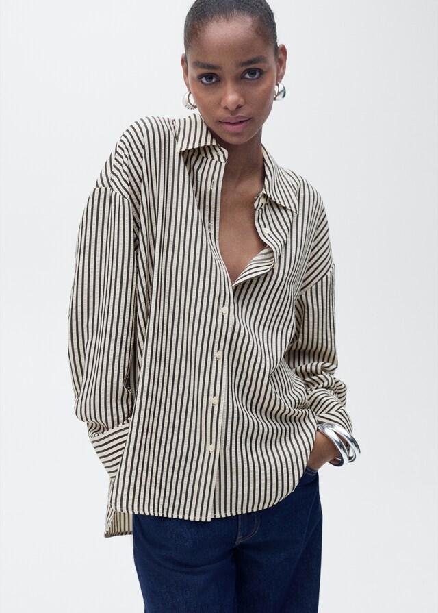 Mango Hemd mit Streifenstruktur