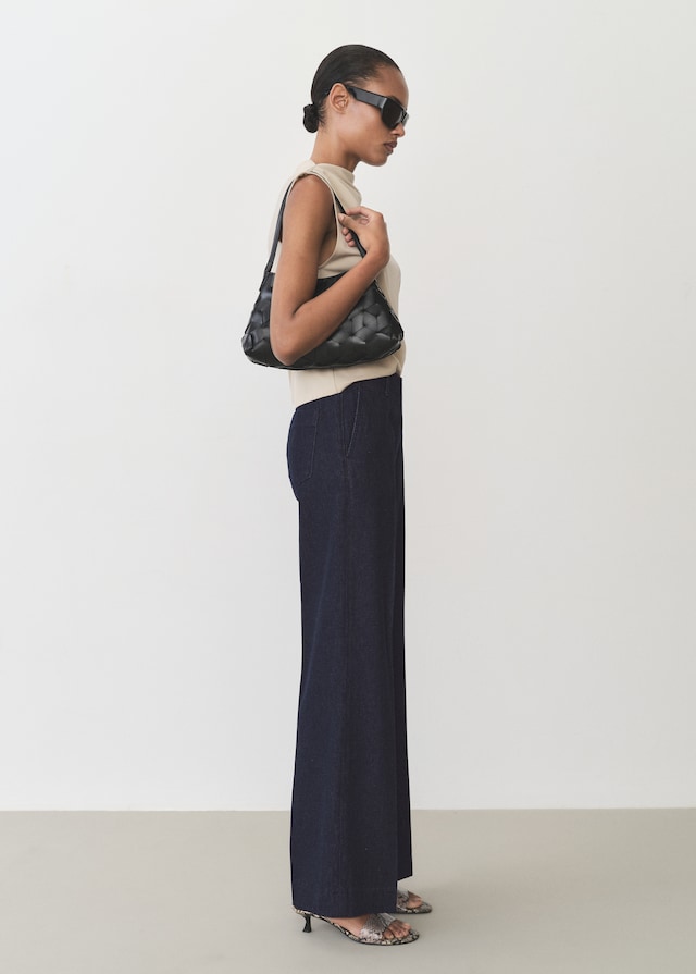 Mango High-Waist-Jeans Mit Weitem Bein