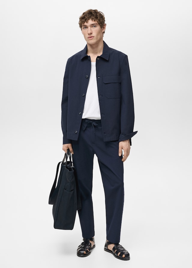 Mango Jacke Aus Baumwoll-Seersucker