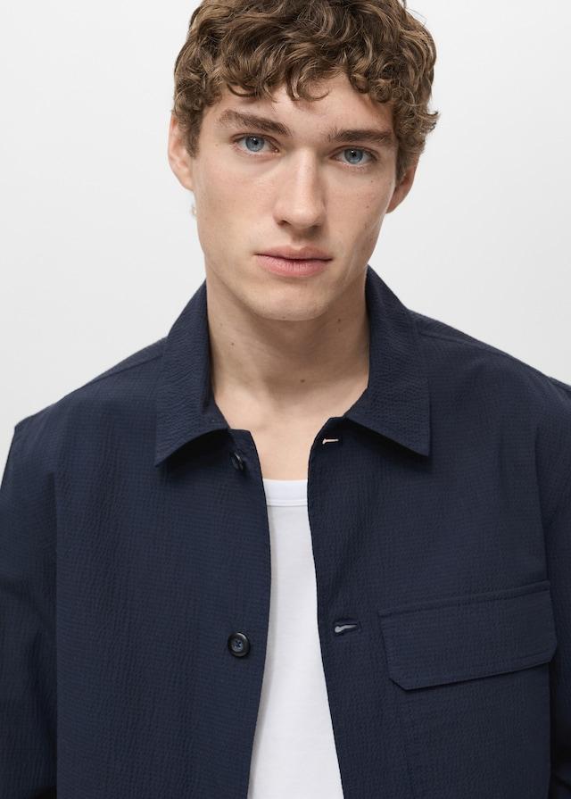 Mango Jacke Aus Baumwoll-Seersucker