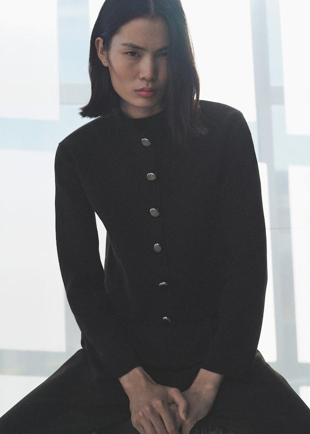 Mango Jacke Mit Stehkragen Und Schmuckknöpfen