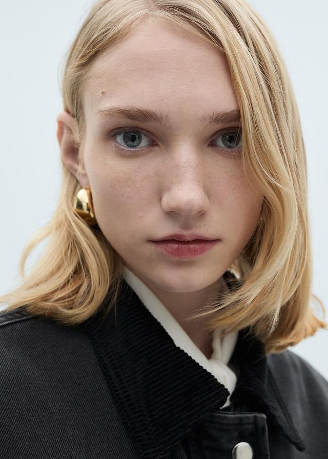 Mango Jacke Mit Taschen Und Cordkragen