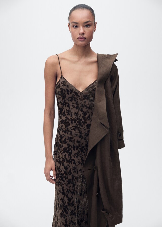 Mango Jaquard-Kleid mit Blumendessin