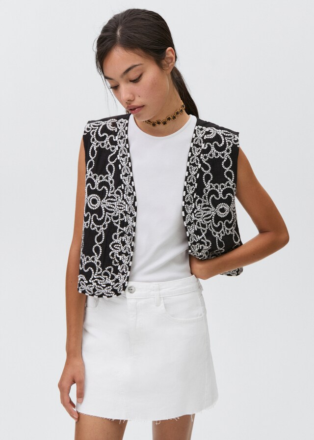 Mango Jeans-Minirock mit ausgefranstem Saum