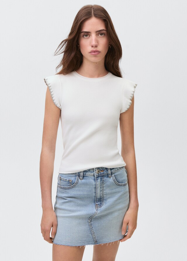 Mango Jeans-Minirock mit ausgefranstem Saum