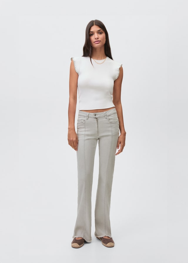 Mango Jeans Mit Niedriger Taille Und Nähten