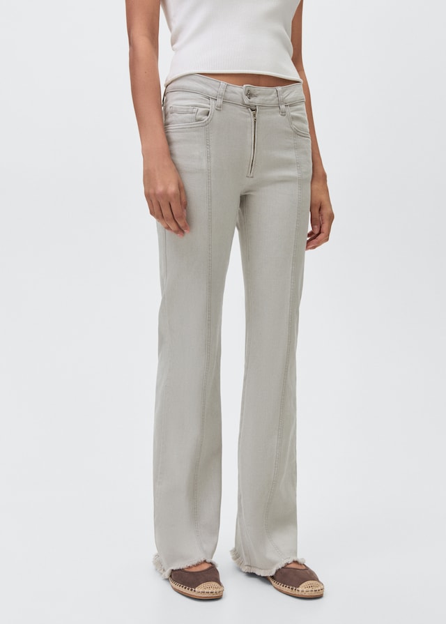 Mango Jeans Mit Niedriger Taille Und Nähten