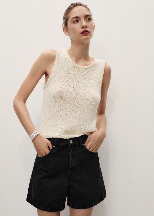 Mango Jeans-Shorts mit hoher Taille