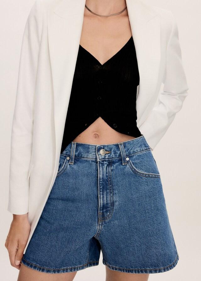 Mango Jeans-Shorts Mit Hoher Taille