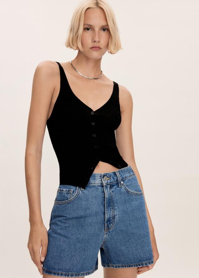 Mango Jeans-Shorts Mit Hoher Taille