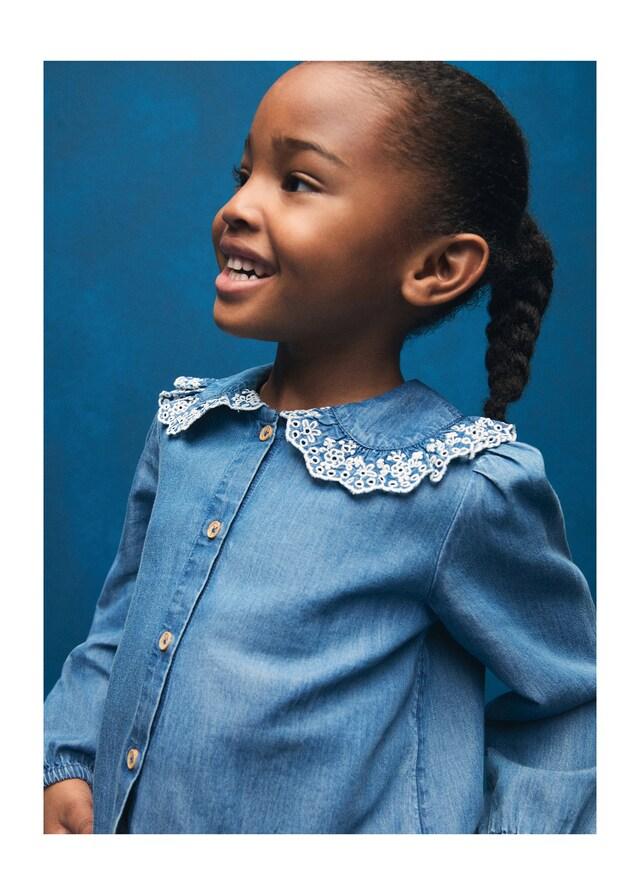 Mango Jeansbluse aus Baumwolle