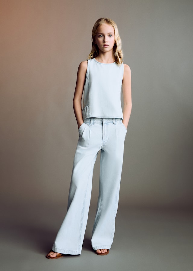 Mango Jeansbluse Mit Rüschen