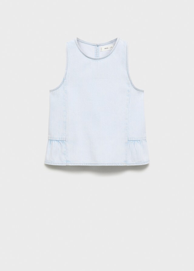 Mango Jeansbluse Mit Rüschen