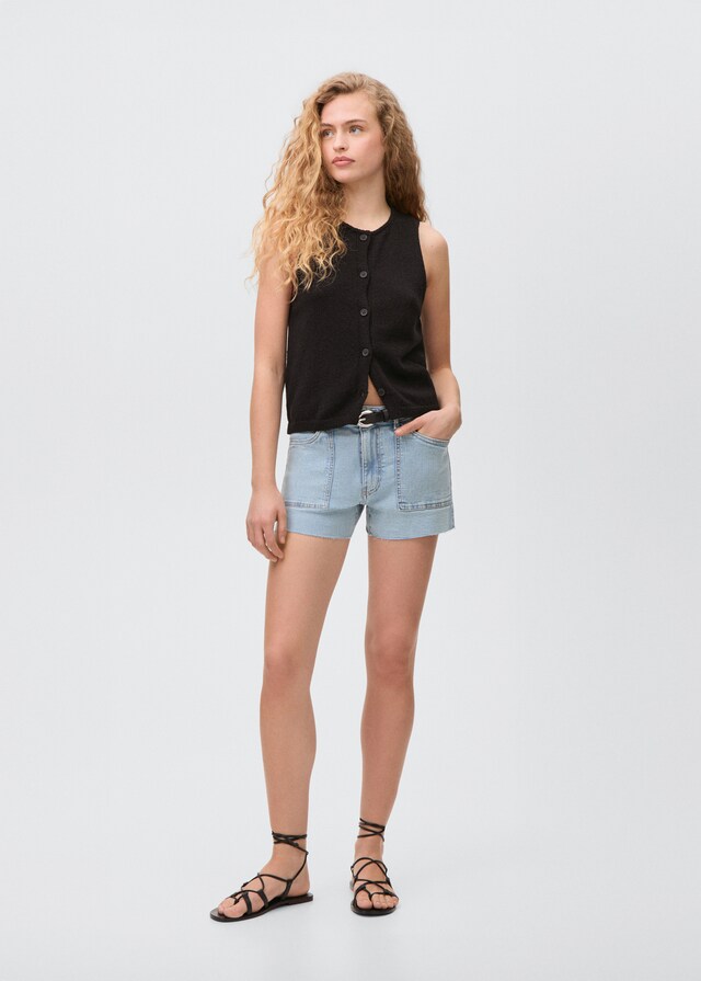 Mango Jeansshorts Mit Ausgefranstem Saum